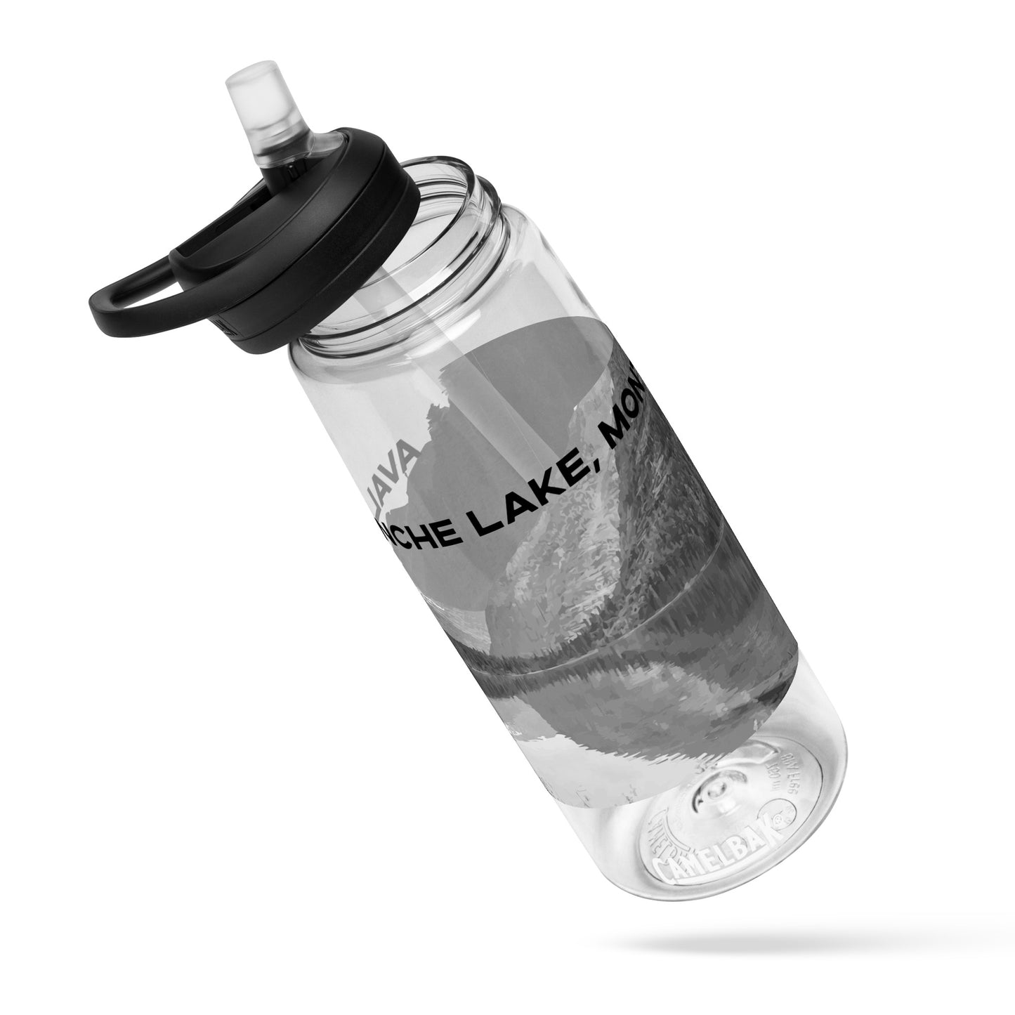 Straw Out view of Avalanche Lake in Glacier National Park Montana Clear Drinking Water Bottle from Park Attire