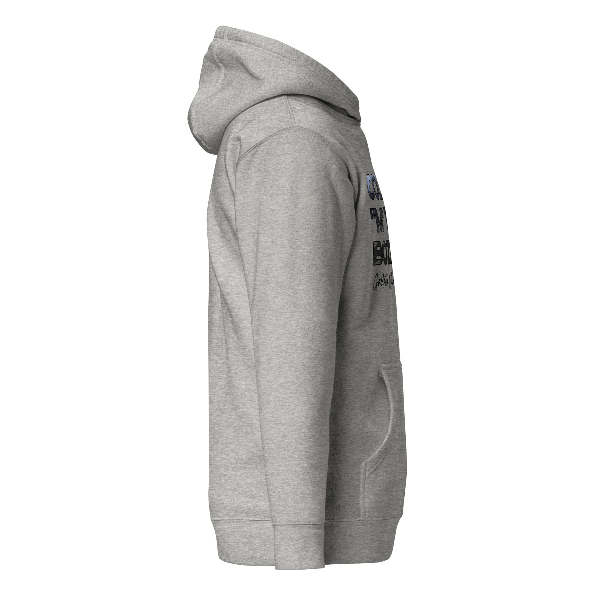 Right Side view of College M Trail in Custer Gallatin National Forest Bozeman Montana Carbon Grey Cotton Hoodie from Park Attire