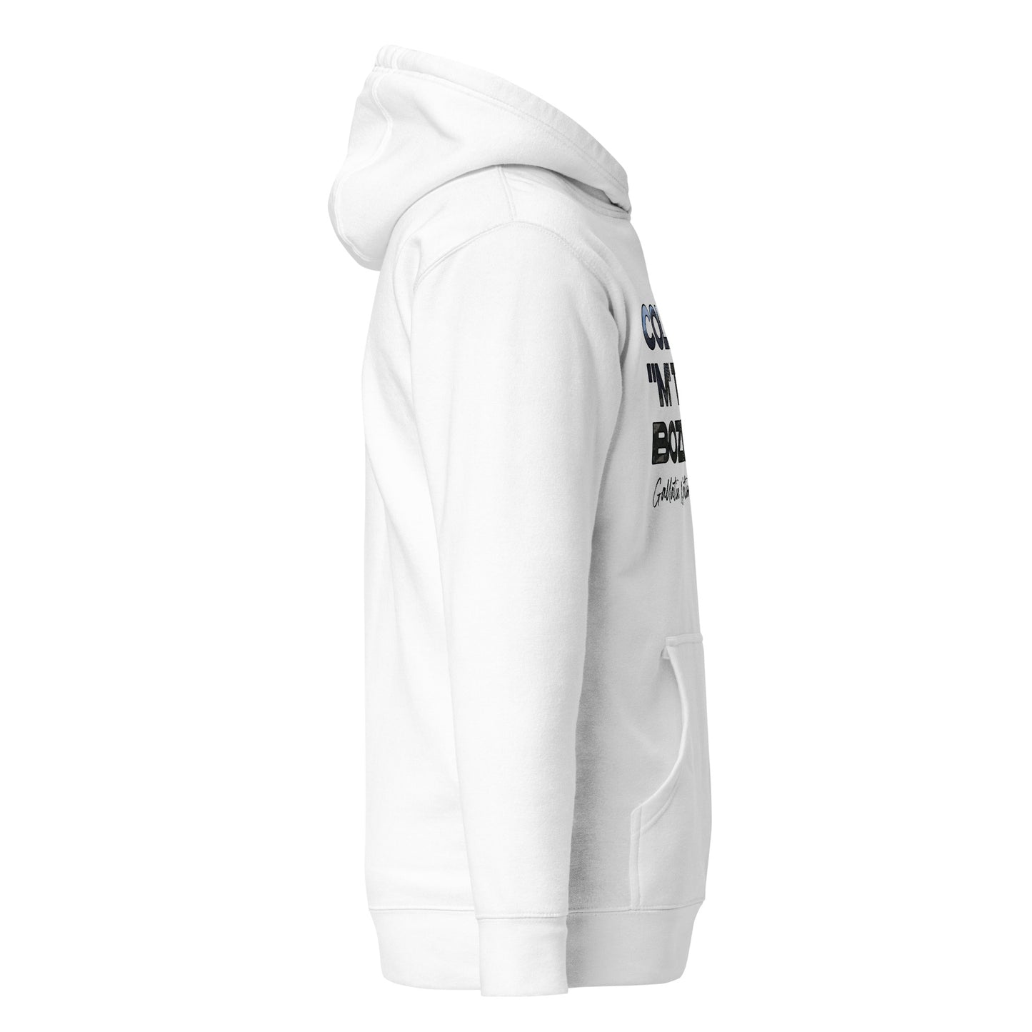 Right Side view of College M Trail in Custer Gallatin National Forest Bozeman Montana White Cotton Hoodie from Park Attire