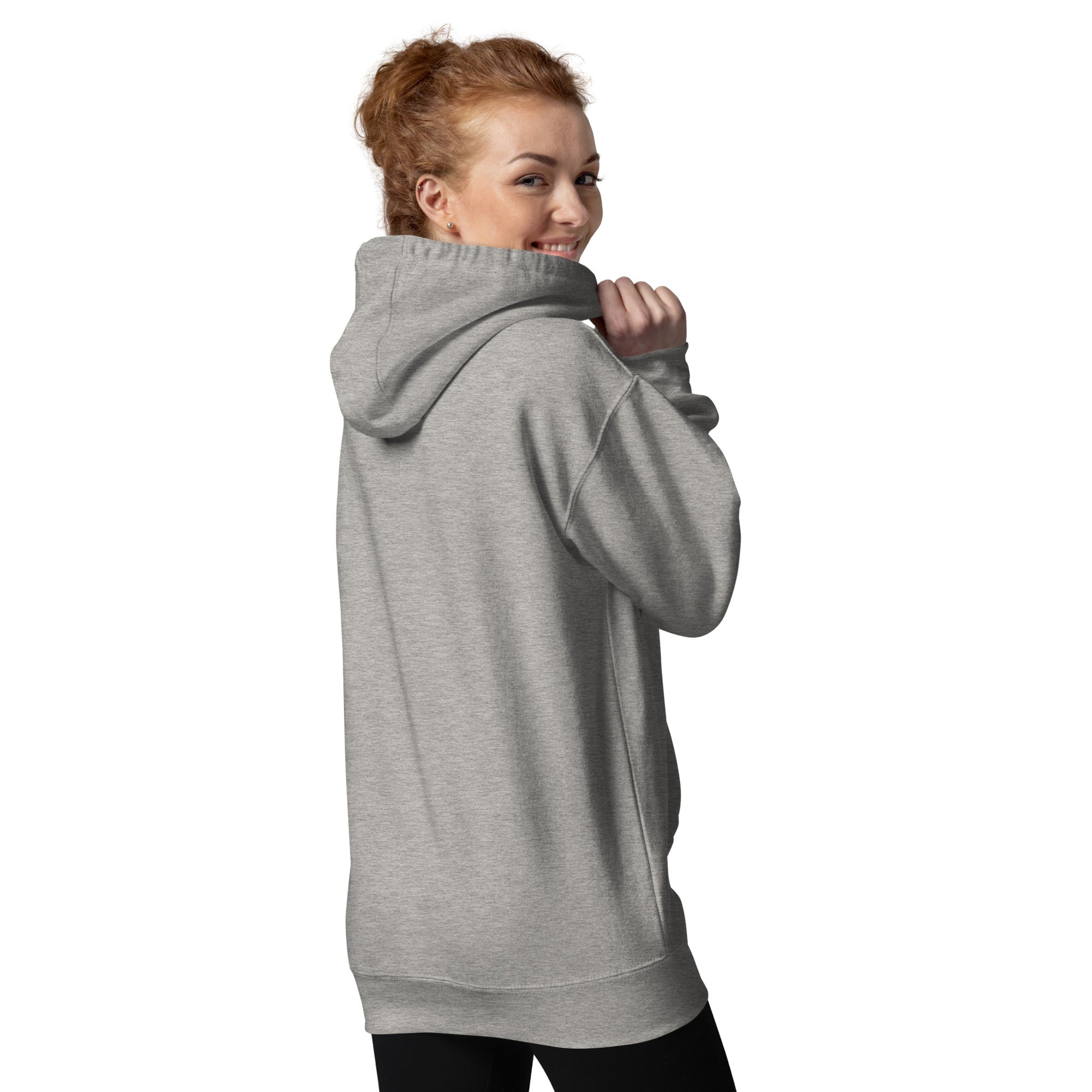 Back-Side view of College M Trail in Custer Gallatin National Forest Bozeman Montana Carbon Grey Hoodies for Women from Park Attire