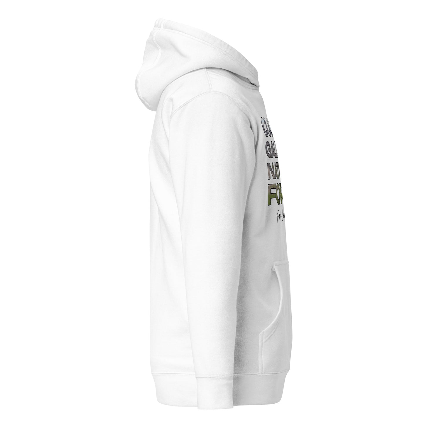 Right Side view of Gallatin Mountain Range in Custer Gallatin National Forest Montana White Cotton Hoodie from Park Attire