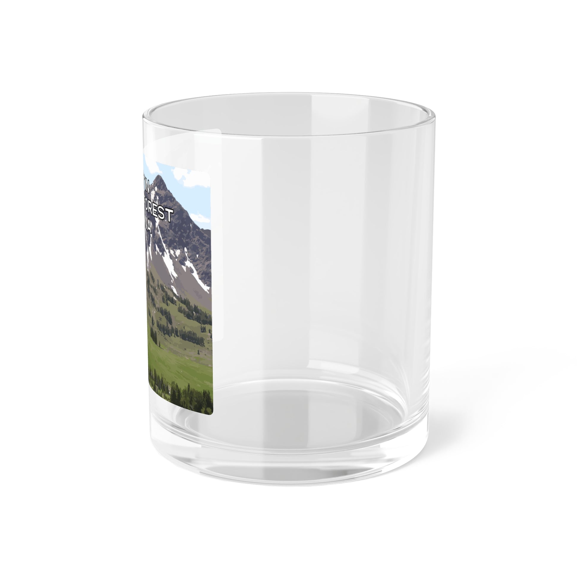 Side view of Gallatin Mountain Range in Gallatin National Forest Montana Bourbon Glass from Park Attire