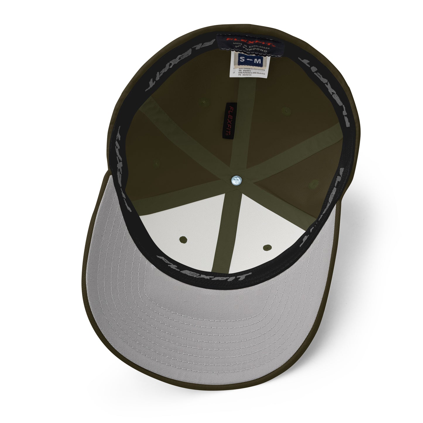 Bottom view of Glacier National Park in Montana Olive Men's Structured Hat from Park Attire