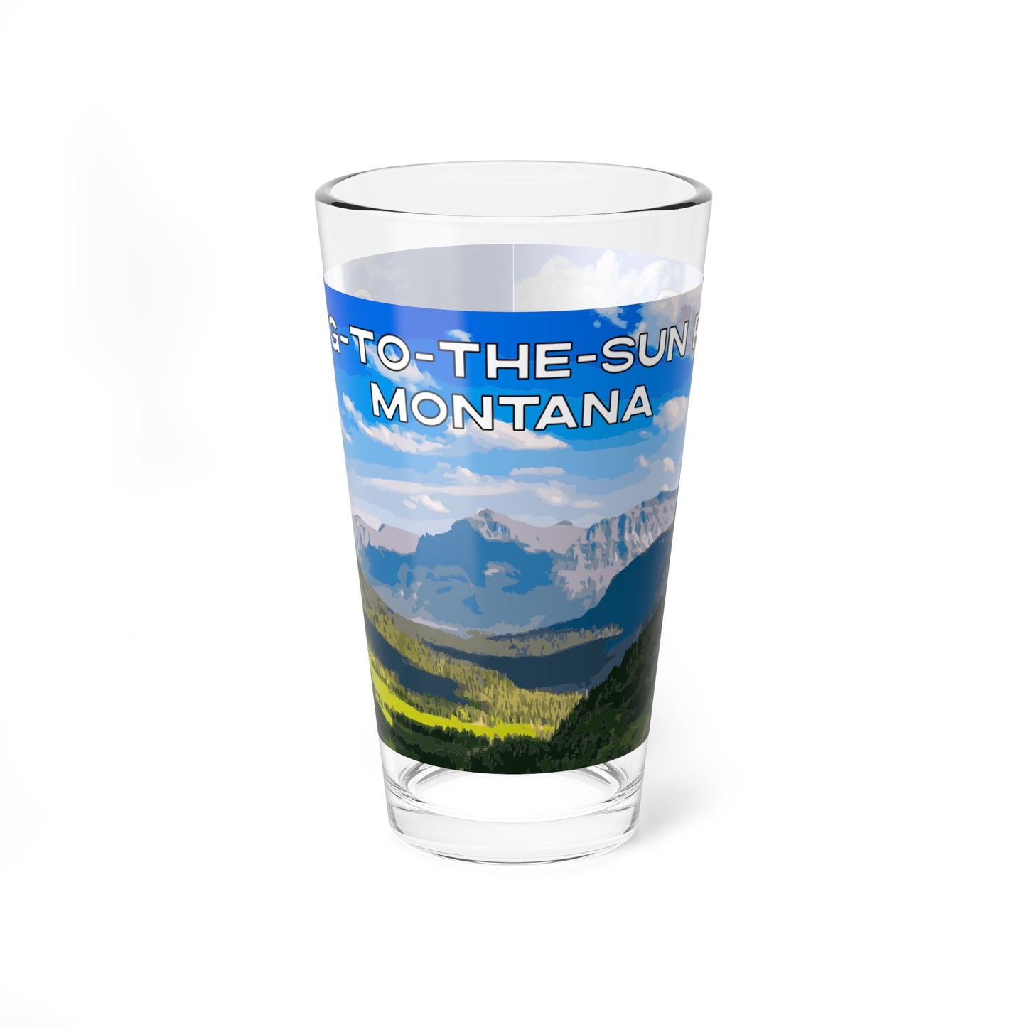 Side view of Going-to-the-Sun Road in Glacier National Park Montana 16oz Clear Glassware from Park Attire