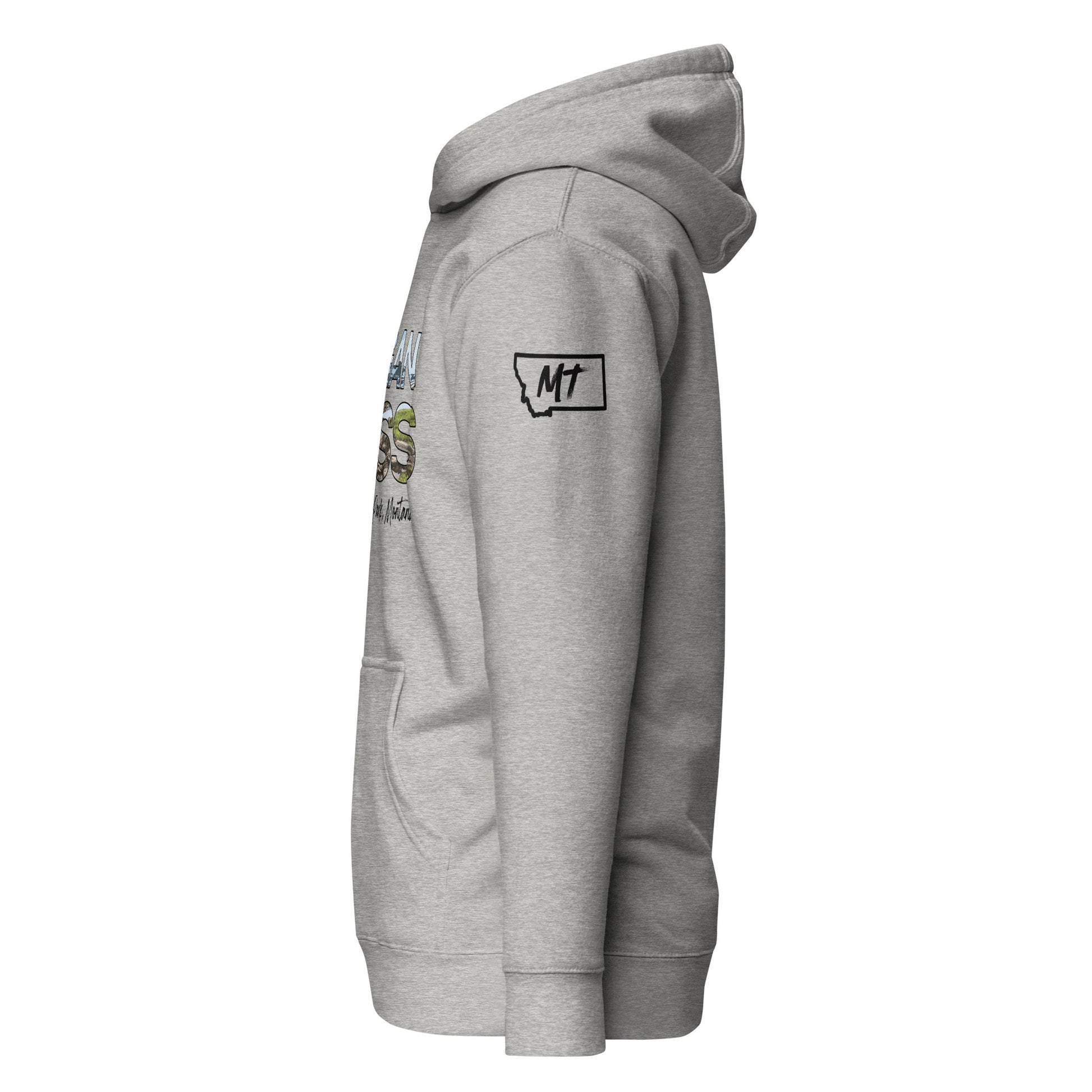 Left Side view of Logan Pass in Glacier National Park Montana Carbon Grey Soft Hoodie from Park Attire