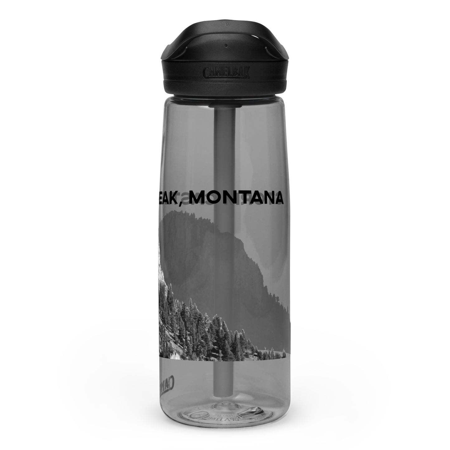 Right Side view of Storm Castle Peak in Custer Gallatin National Forest Montana Charcoal Drink Bottle from Park Attire