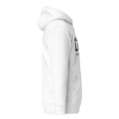 Right Side view of Avalanche Lake in Glacier National Park Montana White Cotton Hoodie from Park Attire