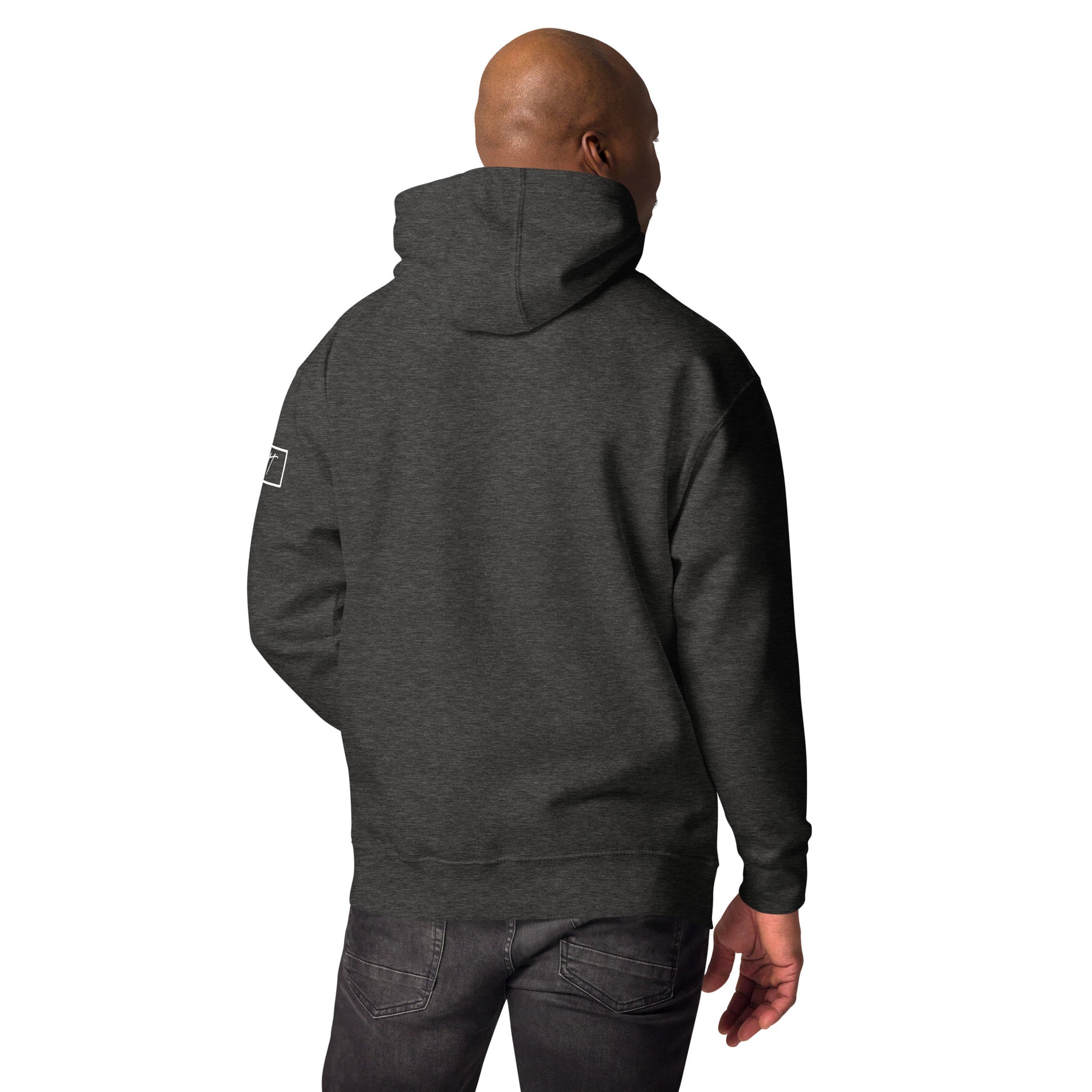 Back-Side view of Avalanche Lake in Glacier National Park Montana Charcoal Heather Hoodies for Men from Park Attire
