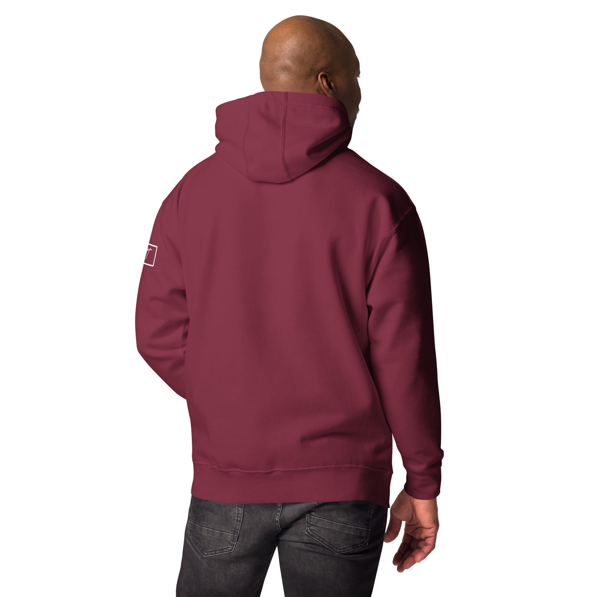 Back-Side view of Avalanche Lake in Glacier National Park Montana Maroon Hoodies for Men from Park Attire