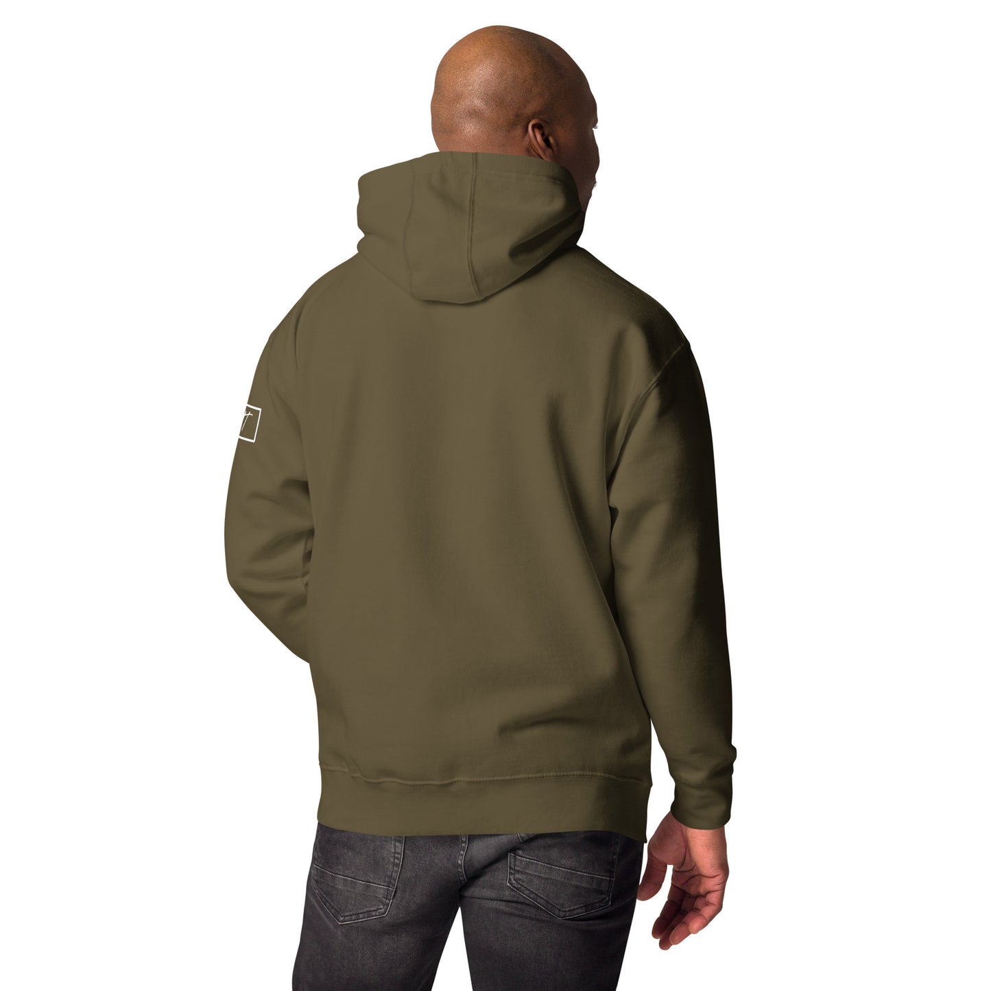Back-Side view of Avalanche Lake in Glacier National Park Montana Military Green Hoodies for Men from Park Attire
