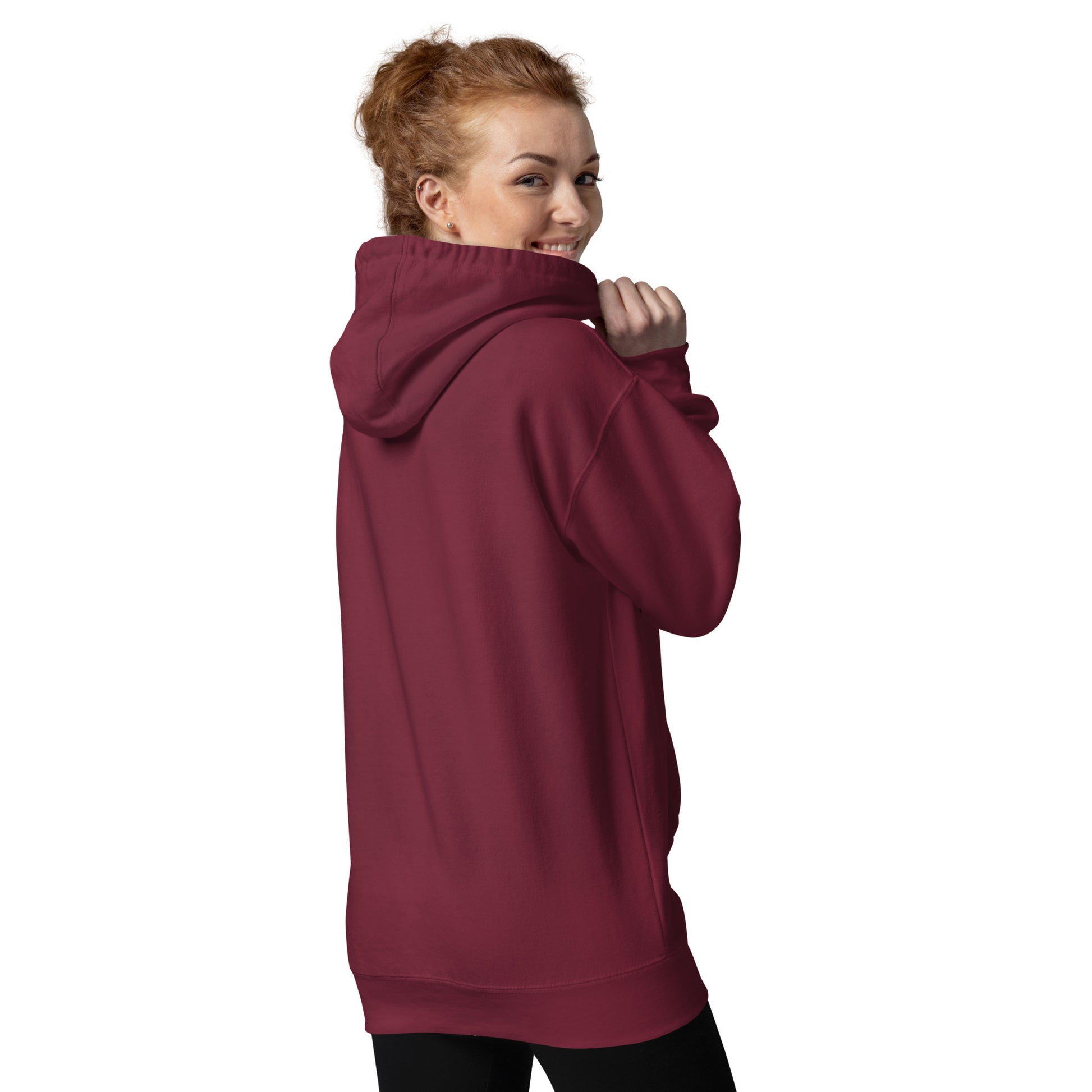 Back-Side view of Avalanche Lake in Glacier National Park Montana Maroon Hoodies for Women from Park Attire