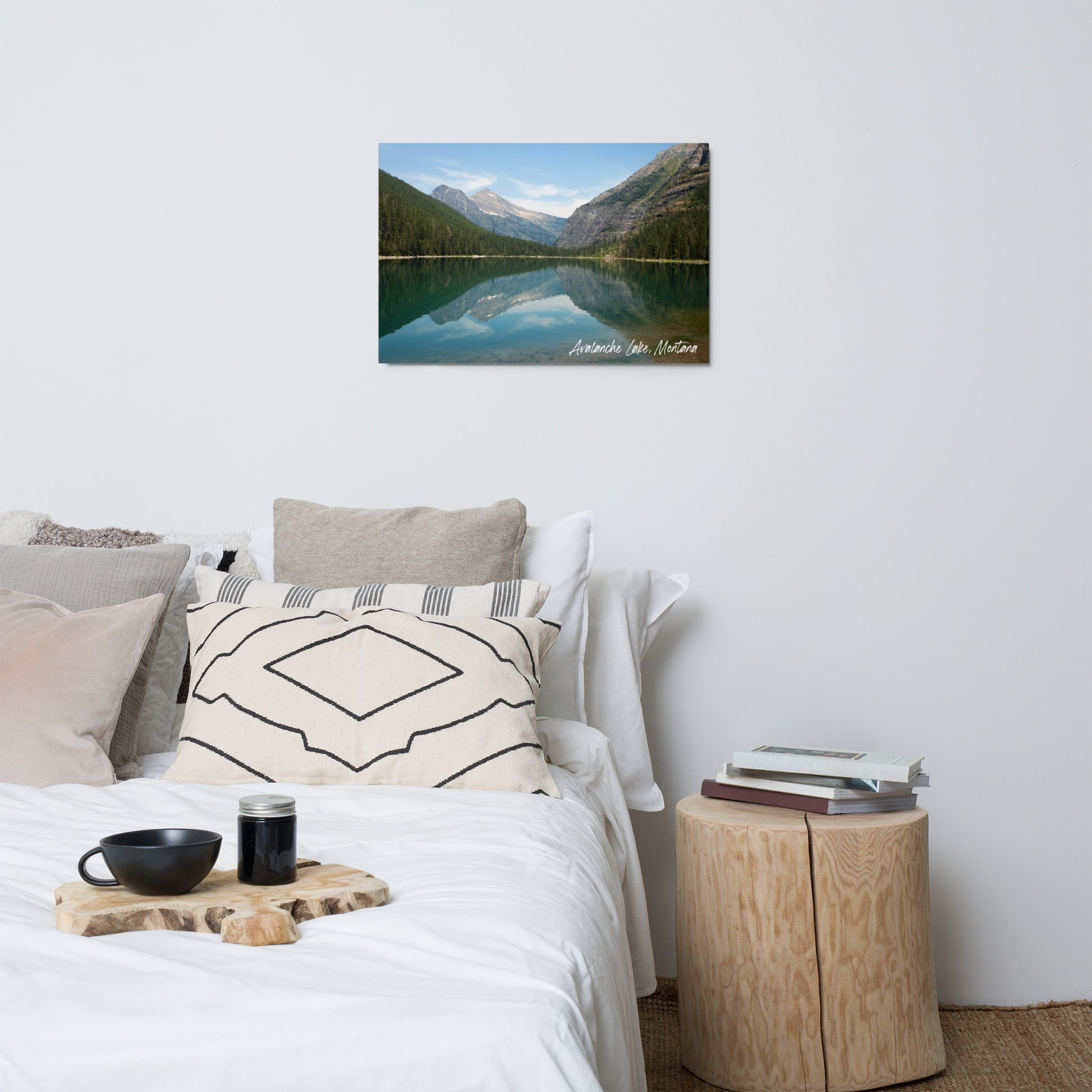 Wall view of Avalanche Lake in Glacier National Park Montana 20x30 Metal Pictures from Park Attire