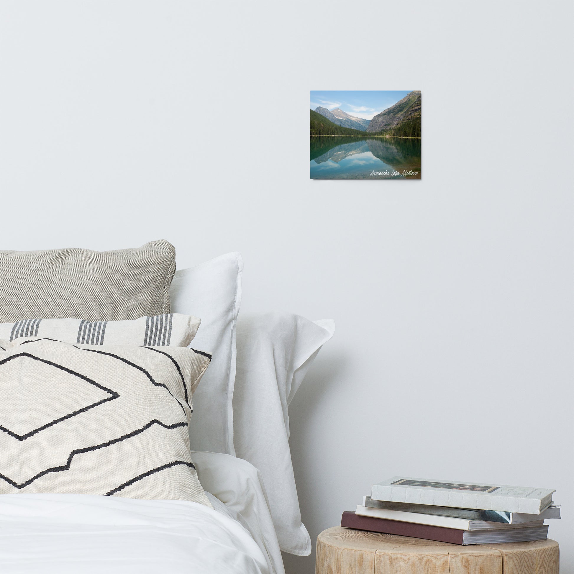 Wall view of Avalanche Lake in Glacier National Park Montana 8x10 Metal Pictures from Park Attire