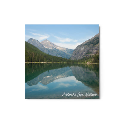 Front view of Avalanche Lake in Glacier National Park Montana 12x12 Metal Prints from Park Attire