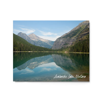 Front view of Avalanche Lake in Glacier National Park Montana 16x20 Metal Prints from Park Attire