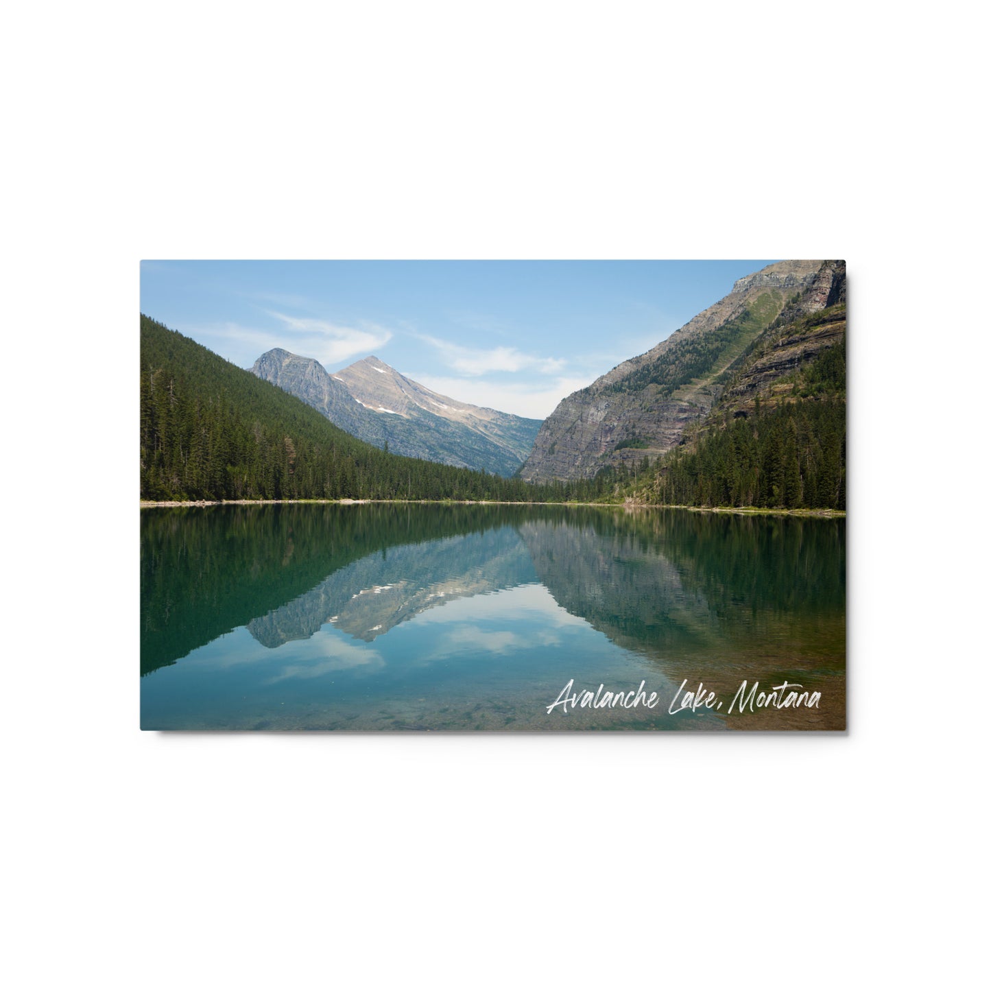 Front view of Avalanche Lake in Glacier National Park Montana 20x30 Metal Prints from Park Attire