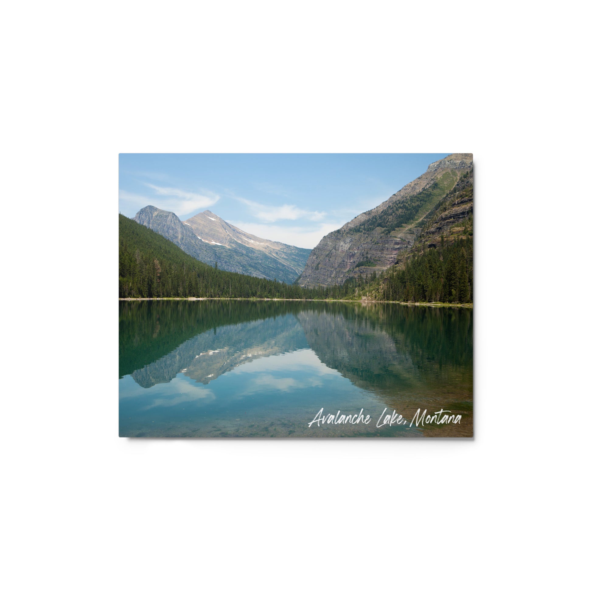 Front view of Avalanche Lake in Glacier National Park Montana 8x10 Metal Prints from Park Attire