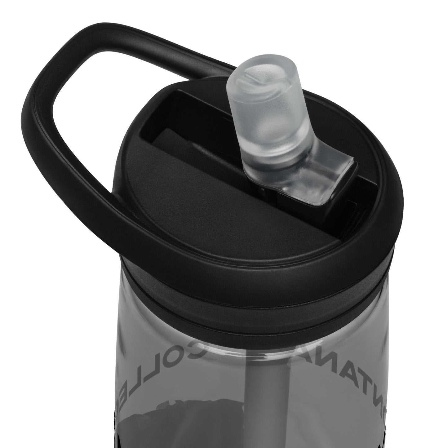 Top view of College M Trail in Custer Gallatin National Forest Montana Charcoal Gym Water Bottle from Park Attire