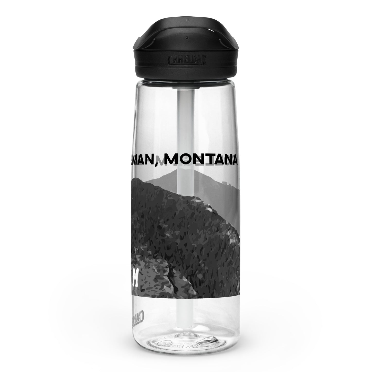 Right Side view of College M Trail in Custer Gallatin National Forest Montana Clear Drink Bottle from Park Attire