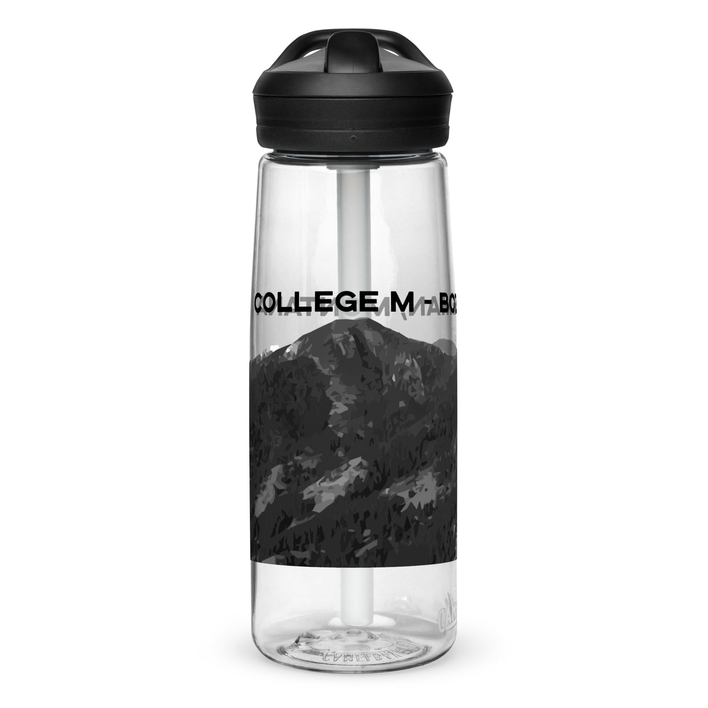 Left Side view of College M Trail in Custer Gallatin National Forest Montana Clear Water Bottle with Straw from Park Attire