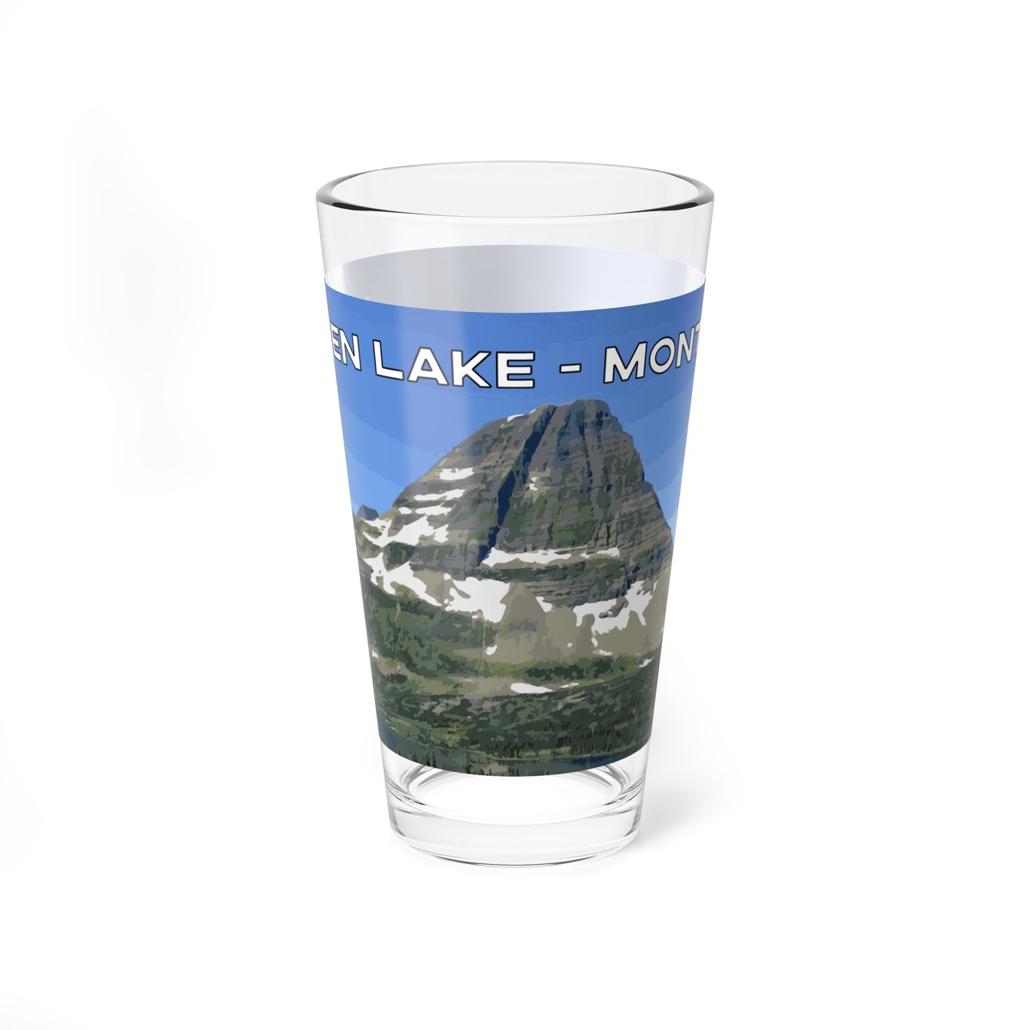 Front view of Gallatin Mountain Range in Gallatin National Forest Montana Pint Glass from Park Attire
