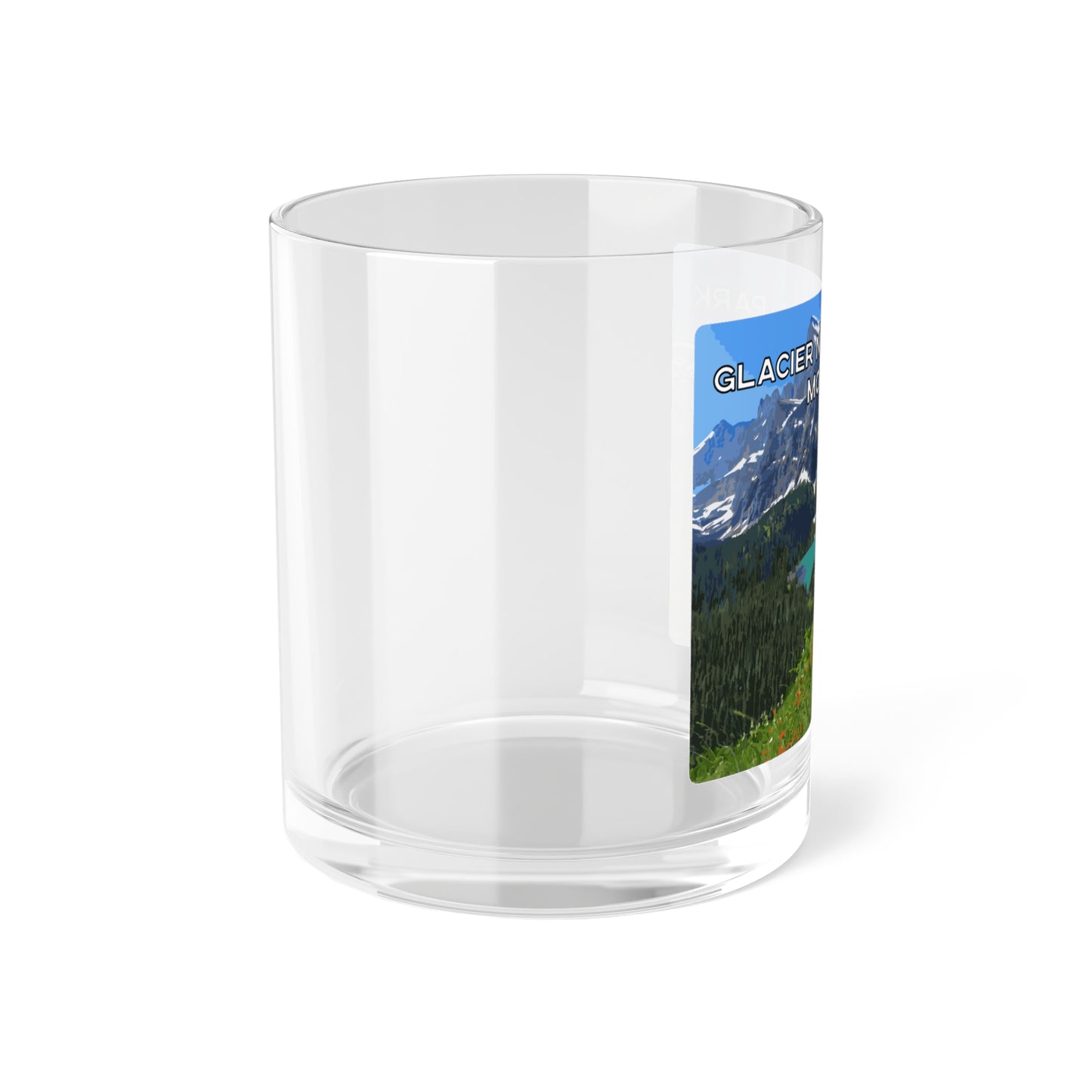 Side view of Glacier National Park in Montana Clear Glassware from Park Attire