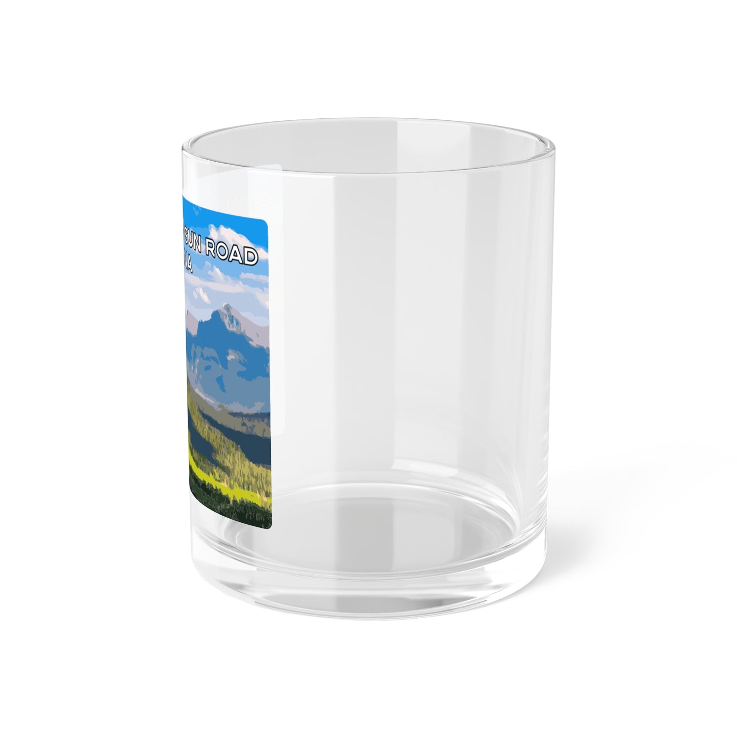 Side view of Going-to-the-Sun Road in Glacier National Park Montana Bourbon Glass from Park Attire