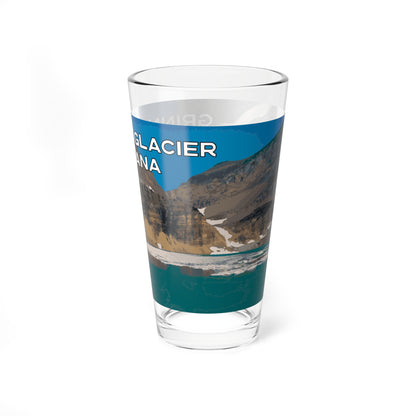 Side view of Grinnell Glacier in Glacier National Park Montana 16oz Bar Glass from Park Attire