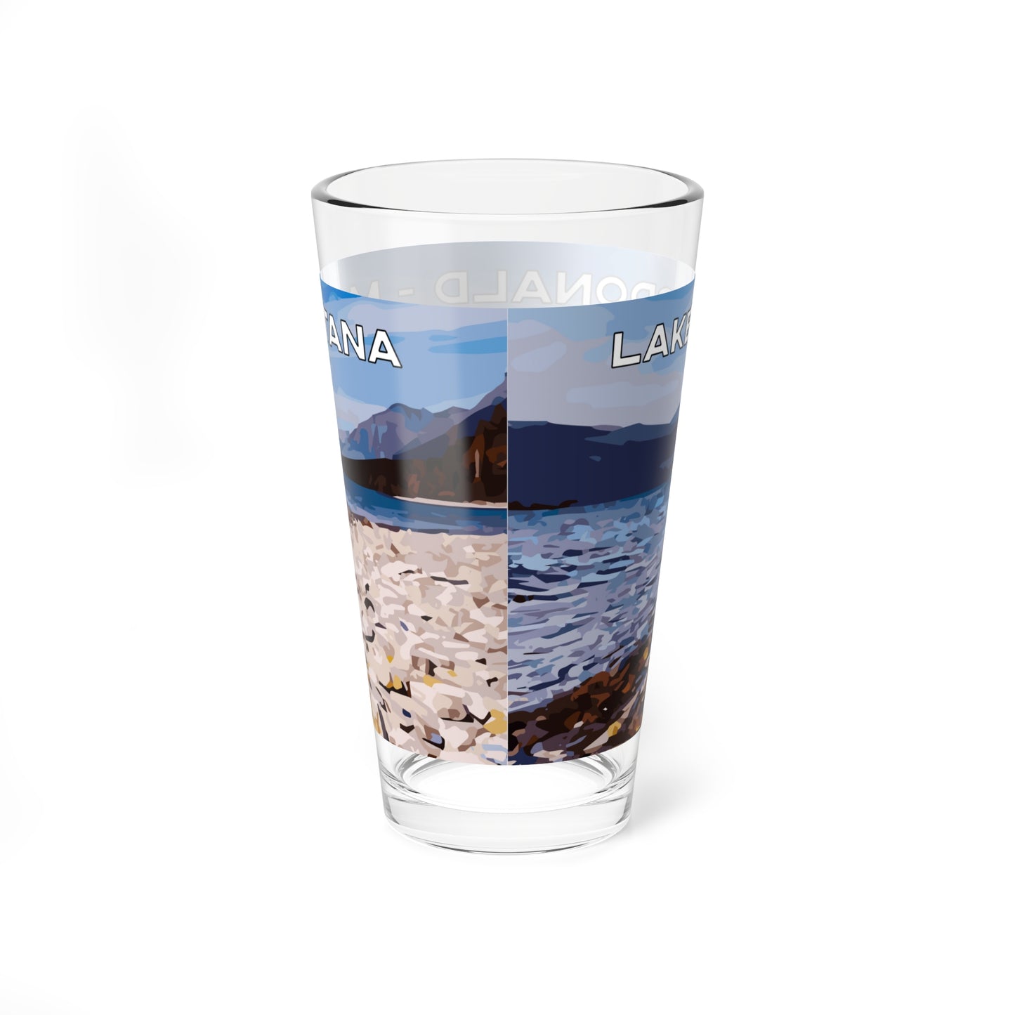 Back view of Lake McDonald in Glacier National Park 16oz Bar Drinkware from Park Attire