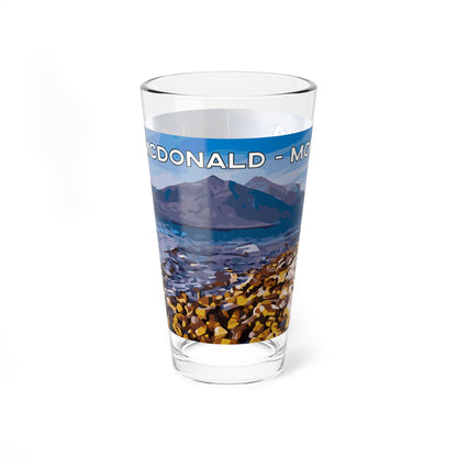 Side view of Lake McDonald in Glacier National Park 16oz Clear Glassware from Park Attire