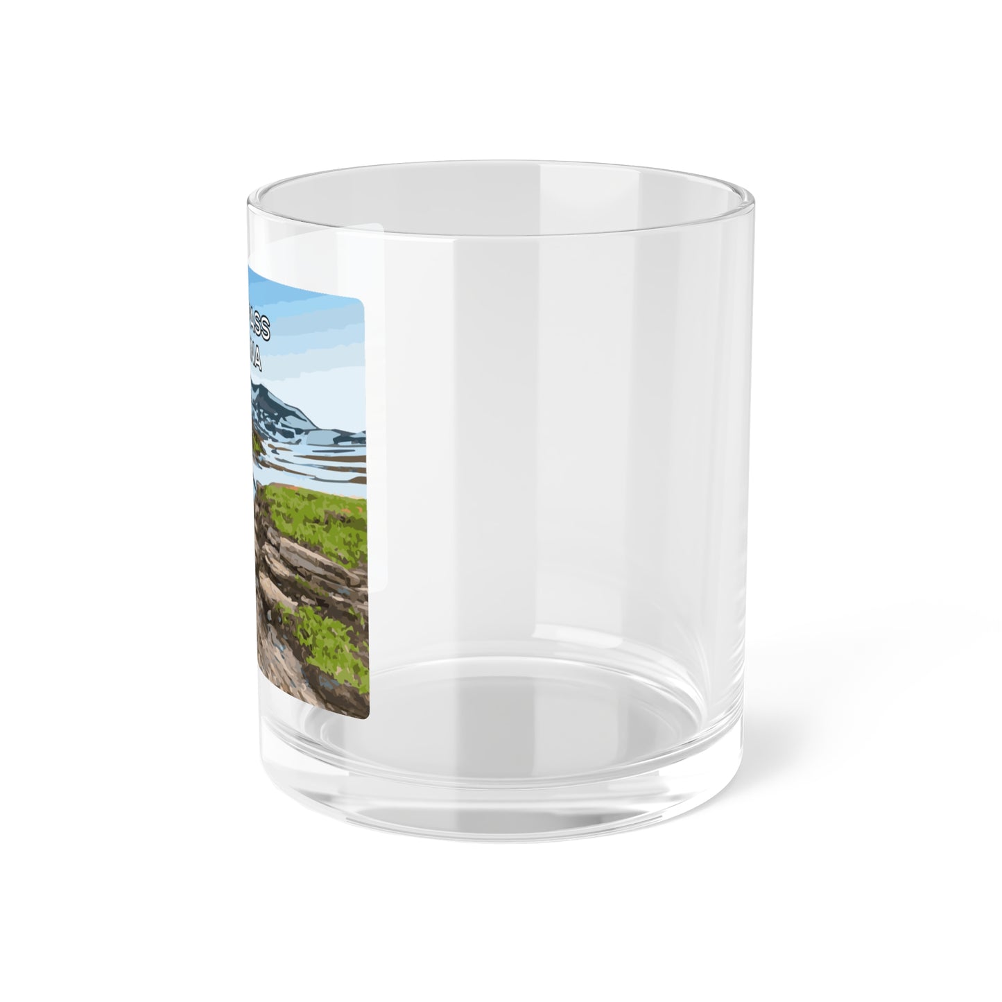 Side view of Logan Pass in Glacier National Park Montana Bourbon Glass from Park Attire