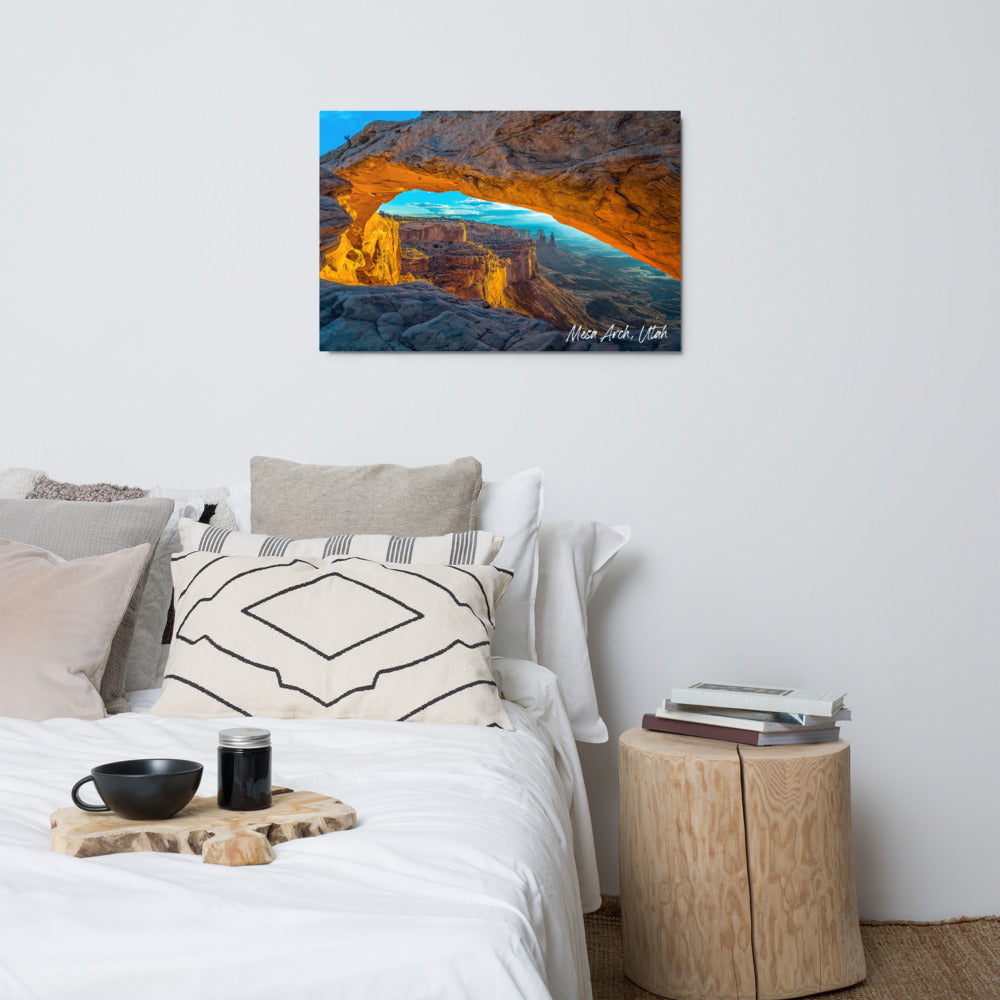 Wall view of Mesa Arch in Canyonlands National Park Utah 24x36 Metal Pictures from Park Attire