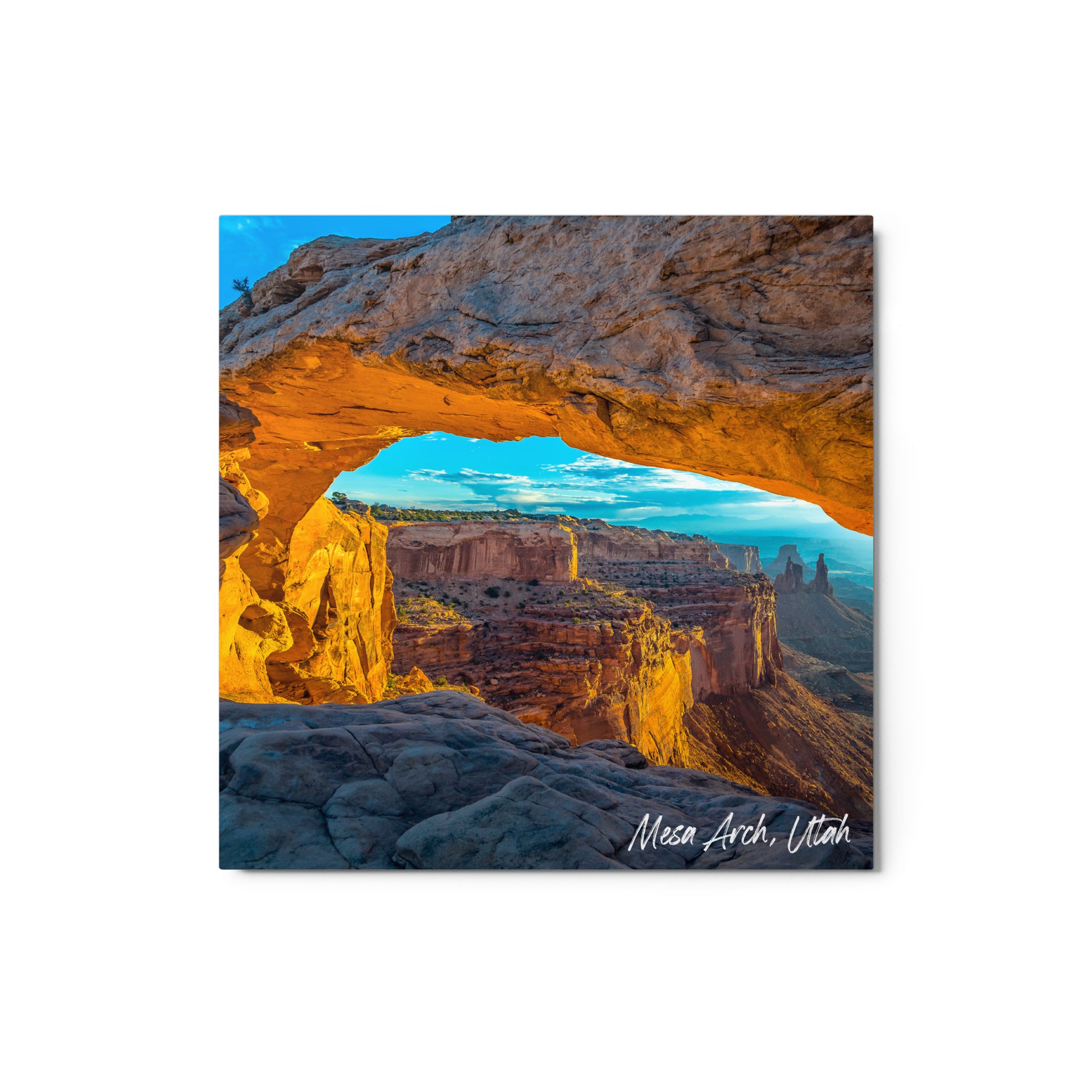 Front view of Mesa Arch in Canyonlands National Park Utah 12x12 Metal Prints from Park Attire