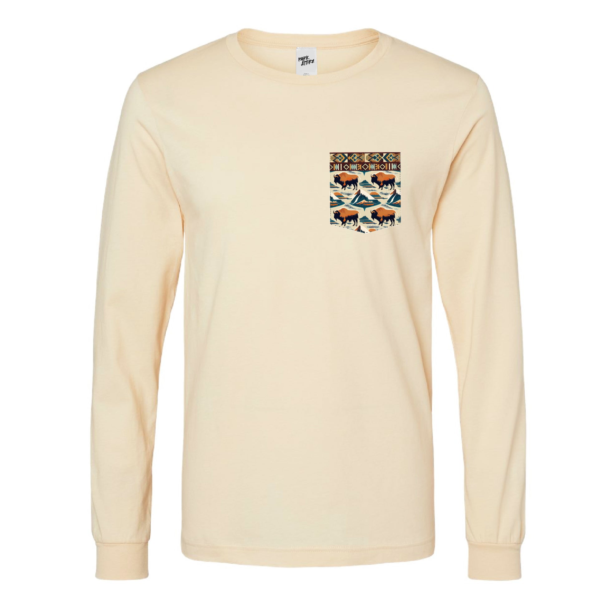 Front view of Montana in Streetwear Montana Natural Long Sleeve T-Shirt from Park Attire