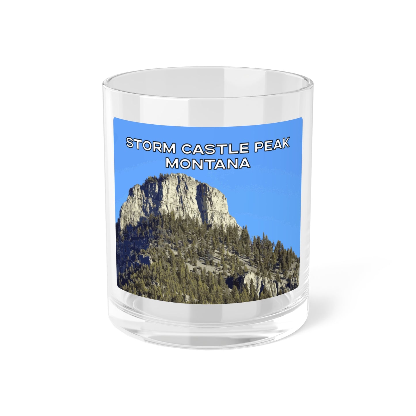 Front view of Storm Castle Peak in Custer Gallatin National Forest Montana Bar Glass from Park Attire