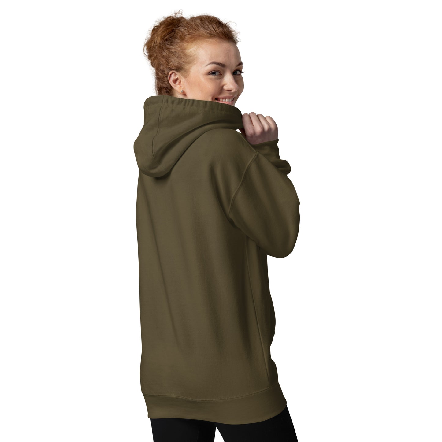 Back-Side view of Storm Castle Peak in Custer Gallatin National Forest Montana Military Green Hoodies for Women from Park Attire
