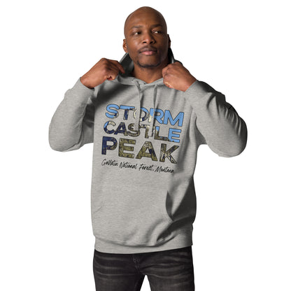 Front-Side view of Storm Castle Peak in Custer Gallatin National Forest Montana Carbon Grey Men's Hoodie from Park Attire