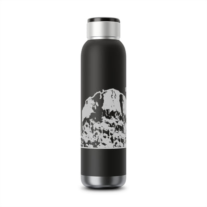 Side view of Storm Castle Peak in Custer Gallatin National Forest Montana 22oz Black Double Walled Water Bottle from Park Attire